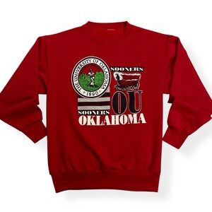 VTG University of Oklahoma Sooners Red Pullover Sweater Men's Size Large 90s